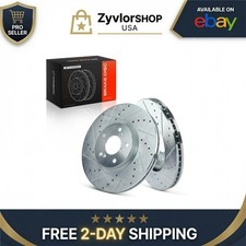 A-Premium 12.99" Front Drilled & Slotted Brake Rotors for Honda Acura