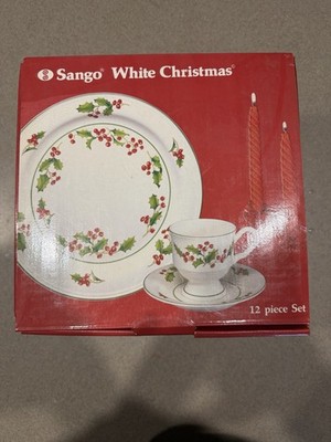 Sango White Christmas Dinnerware 12 Piece Set