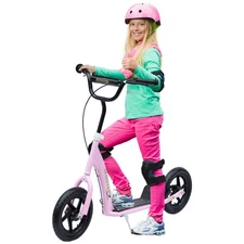 HOMCOM Kick Scooter for Kids 5-12 Years Old,Big Wheel Kids Scooter with Adjusta