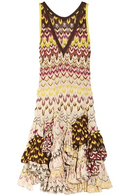 MISSONI Multicolor Ruffled Crochet-knit Mini Dress Size 42 IT, 6 US, 10 UK  NWT | eBay