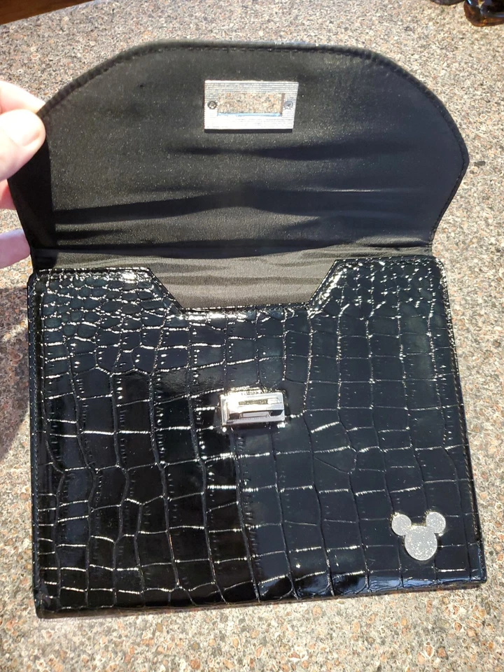 Disney Parks Black Mickey Alligator Croc Embossed Tablet Ipad Case Clutch  - Image 4 of 4