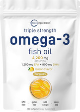 Micro Ingredients Triple Strength Omega 3 Fish Oil 4200mg EPA  DHA 240 Softgels