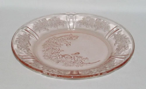 Federal Glass Co. SHARON "Cabbage Rose" Pink Bread and Butter Plate