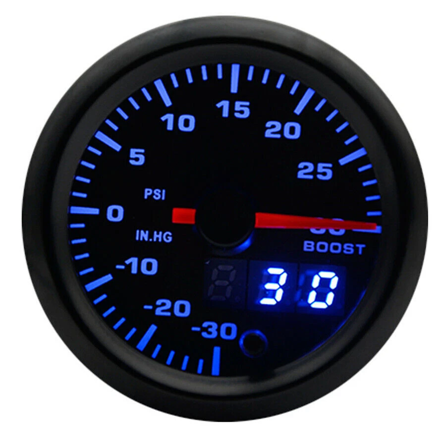 Medidor PSI Analógico/Digital Pantalla Doble 10-15V 52mm 7 Colores Turbo Boost Gauge Foto 3 de 4