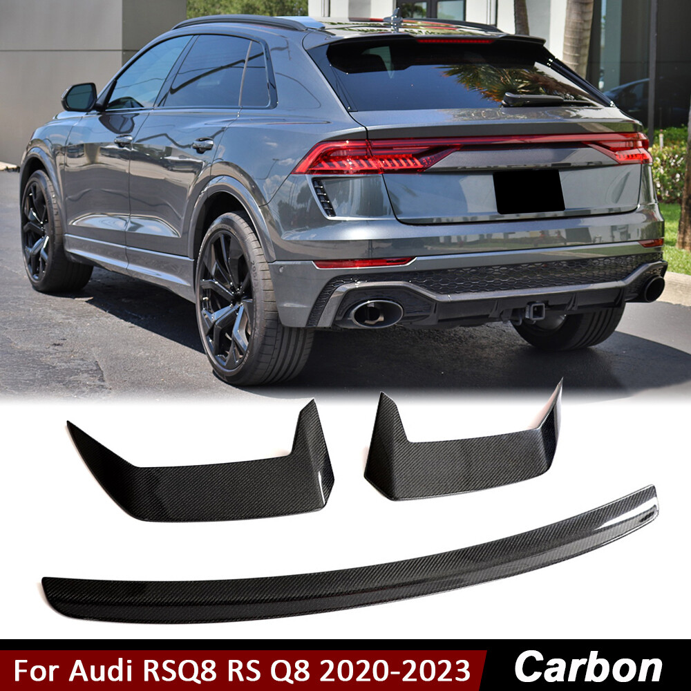 Fits Audi RSQ8 RS Q8 2020-23 REAL CARBON FIBER Rear Roof Spoiler Window Top Wing