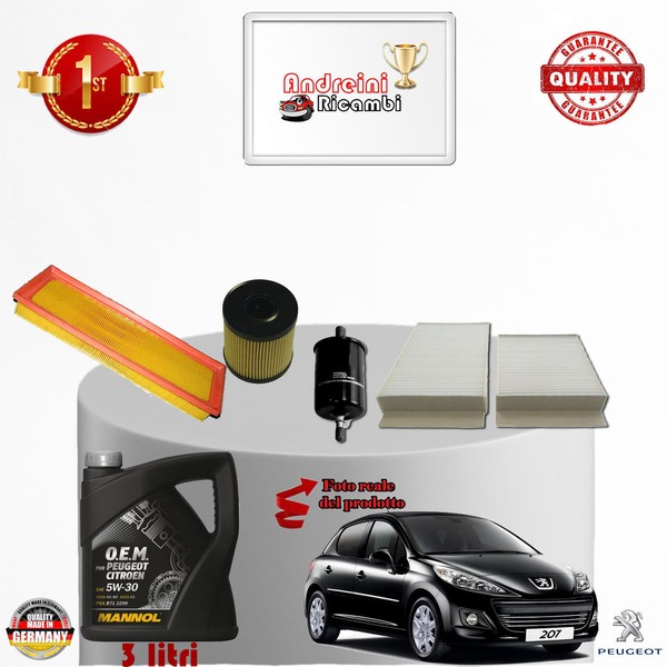 Inspektionskit Filter + ÖL Xpeugeot 207 1.4 16V 66KW 90CV Von 2009->-image