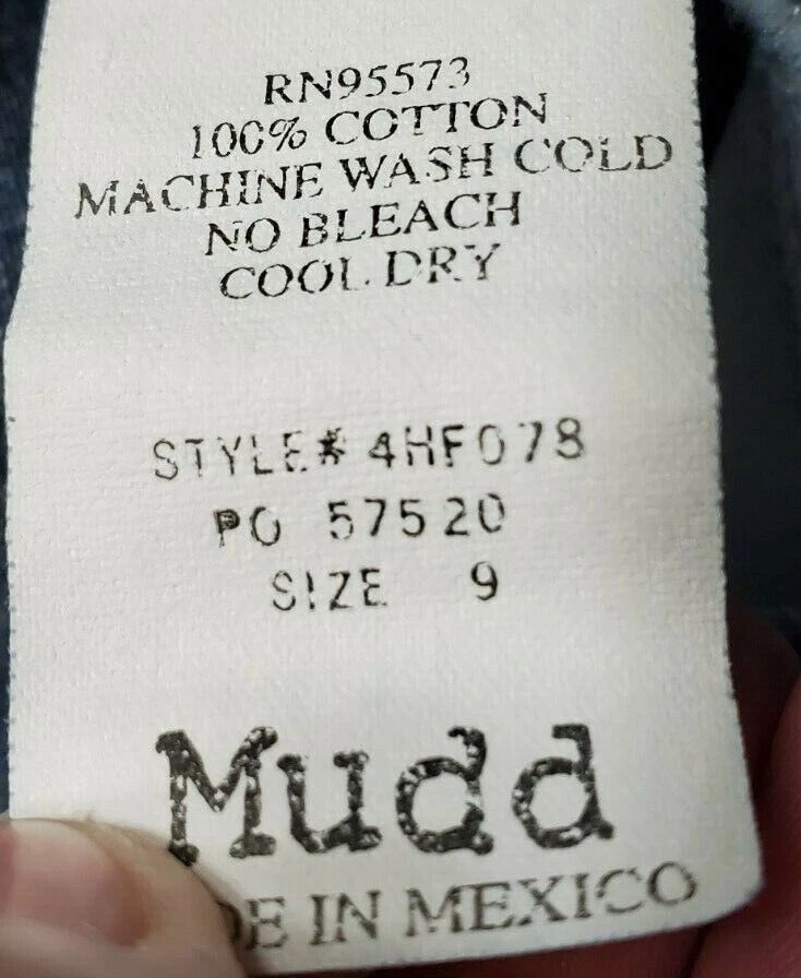 Pantalones cortos Mudd Jeans para mujer talla 9 azul Jean Foto 3 de 4