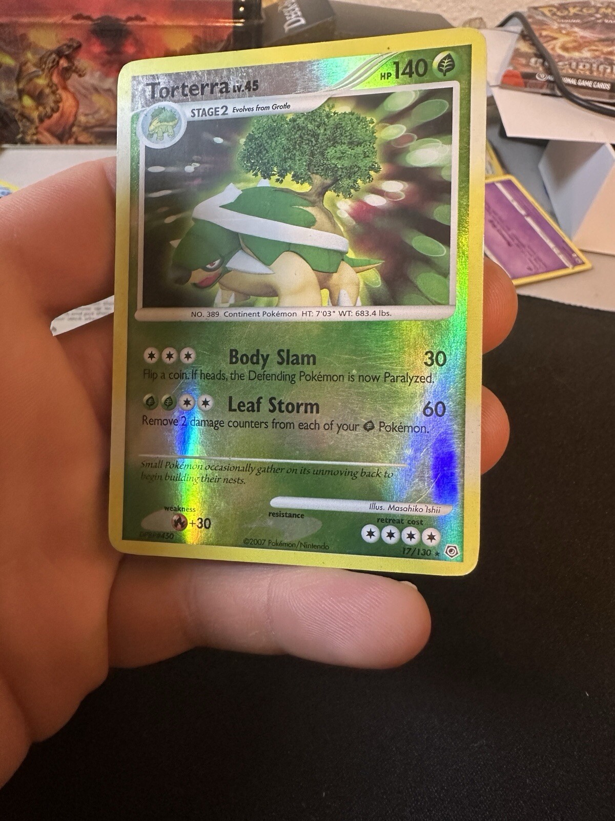 Torterra 17/130 Reverse Holo Diamond & Pearl Base Pokémon Card Lp