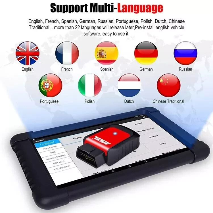 Ancel X6 All-Systems OBD2 Scanner - Bidirectional Diagnostic Tool With 10.1" Touchscreen & WiFi