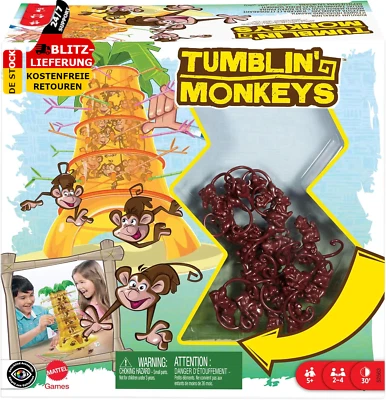 MATTEL GAMES SOS Affenalarm Spiel Würfelspiel Für Die Familie Kinderspiele Für 2-4 Spieler