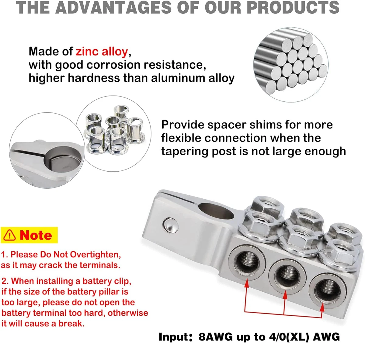 Positive Negative Terminal Pair 8-Way Lead Acid Battery Terminal ...