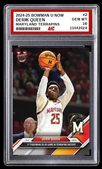 2024-25 Derik Queen Bowman U NOW Rookie Maryland #2 Graded 10