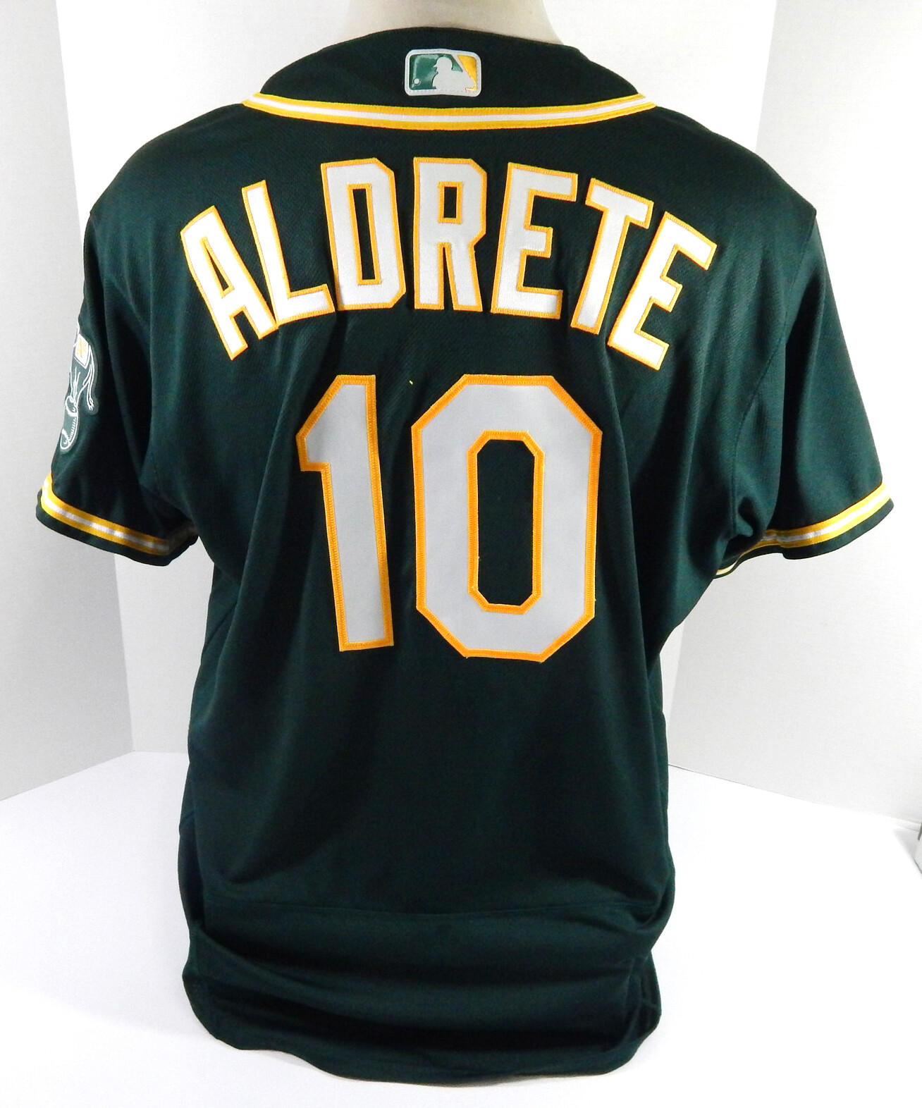 2020 Oakland Athletics Mike Aldrete #10 Game Used Dark Green Jersey ALDS 50 137