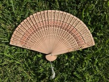Sunflower Sandalwood fan for Wedding Favor, Sandalwood Fan for Wedding Ceremony