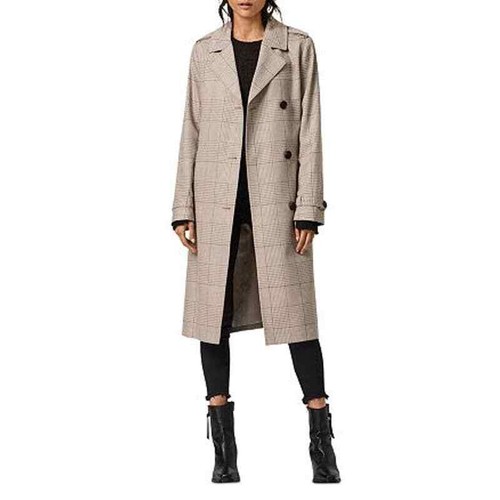 Allsaints Chiara Check Trench Coat 