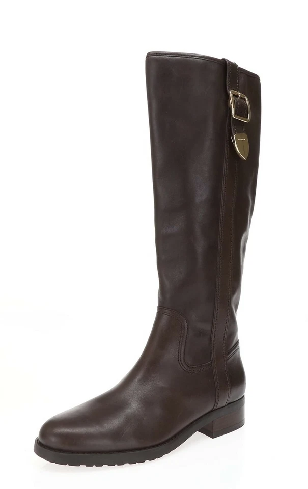 Botas para mujer COACH Easton 160134 de cuero marrón talla 7 B/37 Foto 2 de 4