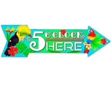 Metal Sign - It's 5 O'clock Here - Directional Arrow Sign - Durable Metal Sign