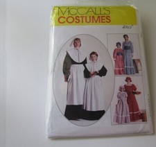 Pattern McCall's M7230 pioneer prairie pilgrim dresses hat costumes size 7-8