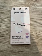 grace  stella Pimple Patches For Face Heart Shape 36 Count EXP 1/27 NEW
