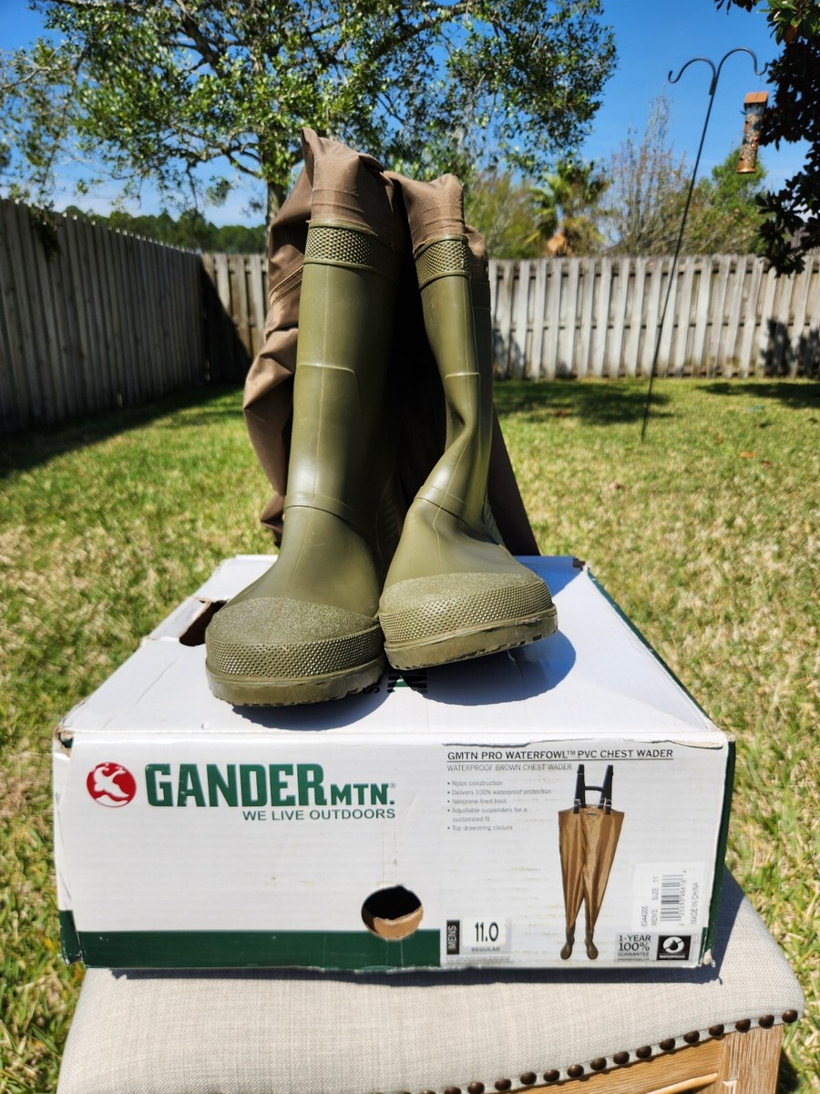 GANDER MTN PRO WATERFOWL PVC CHEST BROWN HEADER Fishing Boots size 11 GANDER MTN PRO WATERFOWL PVC CHEST BROWN HEADER Fishing  main image 3
