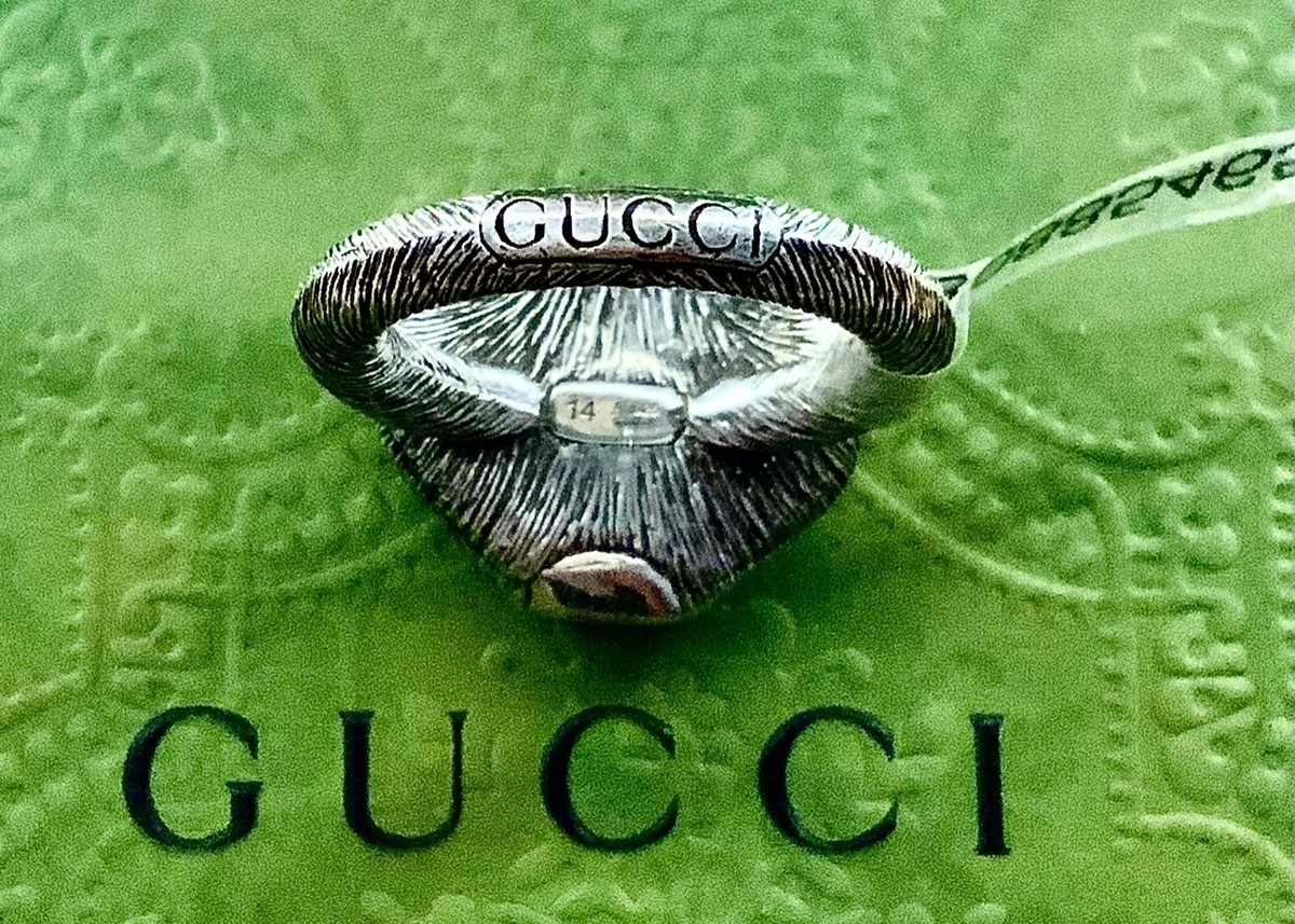 New & Authentic Gucci Garden Cat Feline Head 925 Sterling New & Authentic Gucci Garden Cat Feline Head 925 Sterling