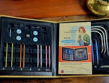 Vintage BOYE Needle Master Kit Circular Straight Knitting Needle Set Vinyl Case