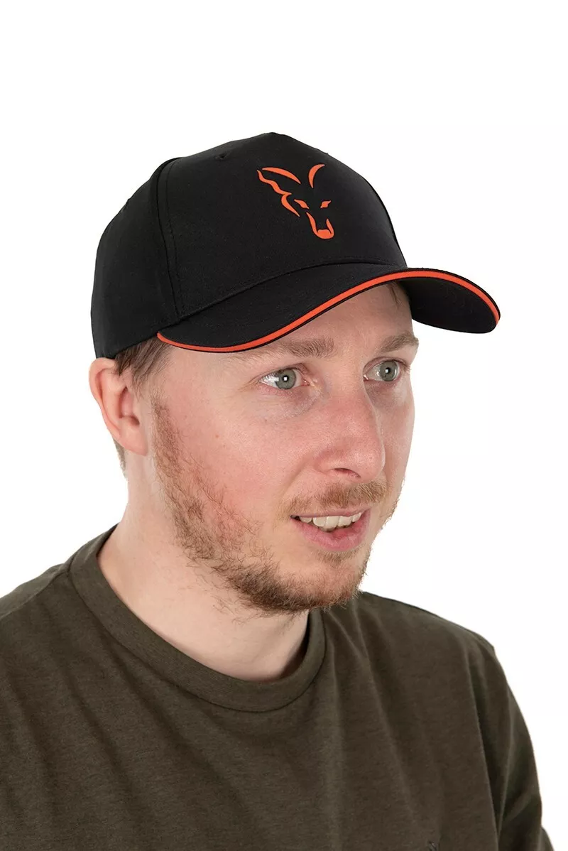 FOX Collection Black & Orange Baseball Cap - Carp Fishing Hat - CHH015