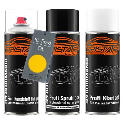 Autolack Spraydosen Set für Kunststoff für Ford QL Saffron Maize Yellow