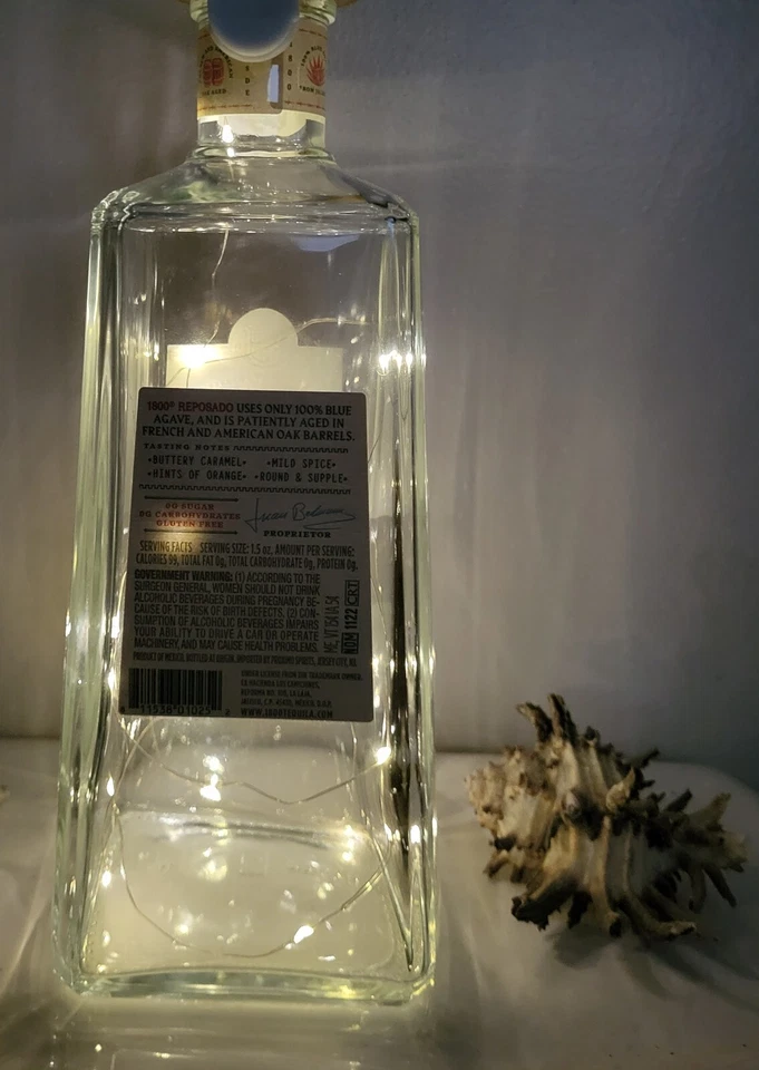 ☆LIGHT☆ 1750ml. 1800 Reposado Tequila Bottle Lamp White Light - Image 3 of 4