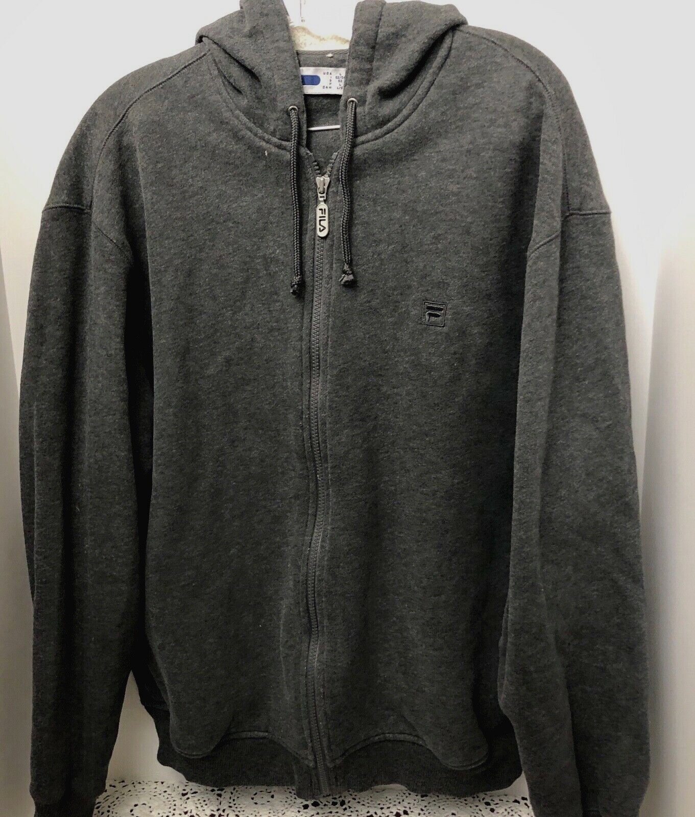 Felpa con cappuccio Fila Athletic zip grigio verde uomo taglia large