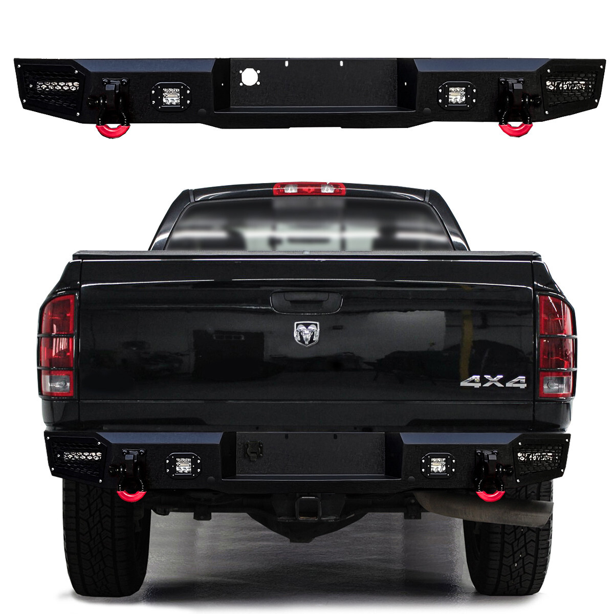 Vijay Fit 2002-2008 Dodge Ram 1500 Steel Rear Bumper With LED