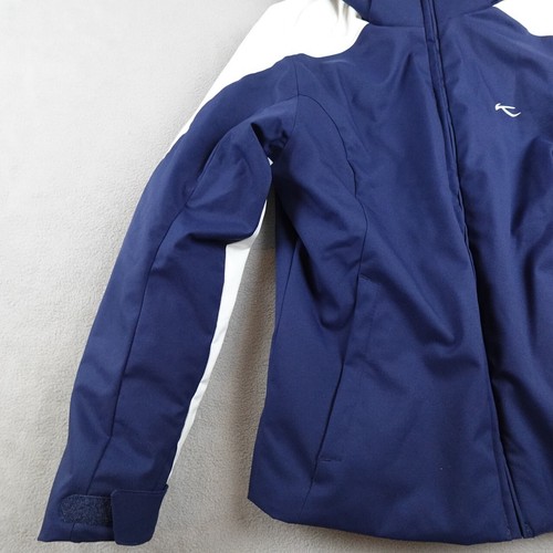 Kjus Ski Jacket Kids Youth L Blue White Insulated Full Zip Hooded Colorblock - Picture 5 of 22
