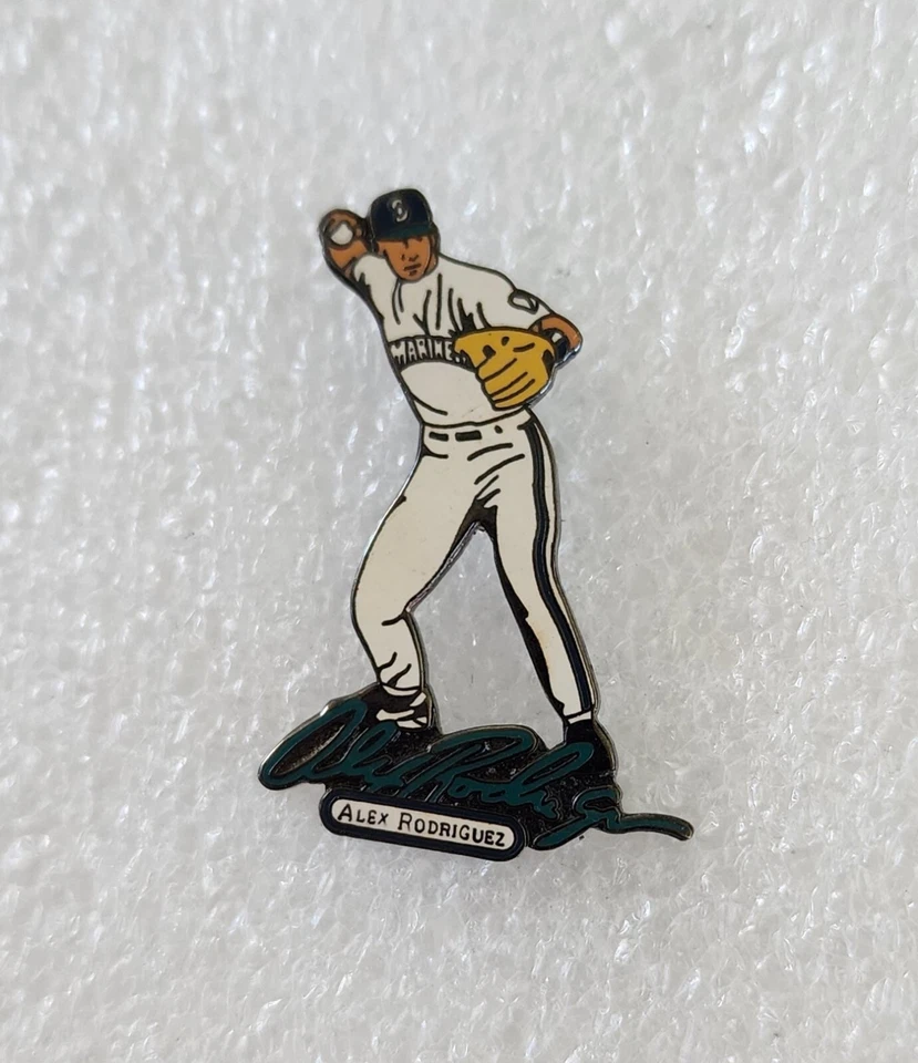 MLB SEATTLE MARINERS ALEX RODRIGUEZ~ A-ROD SIGNATURE PLAYER~VINTAGE HTF 1998 PIN - Image 4 of 4