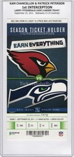 Kam Chancellor & Peterson 1ST INTERCEPTION 9/25/2011 Seahawks Cardinals Ticket