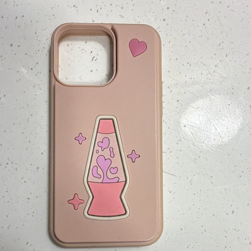 Pink Lava Lamp Hearts Glossy Back Case for iPhone 15 pro max. light up case