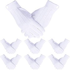 10 Pairs White Cotton Marching Gloves Formal Tuxedo Guard Parade Gloves