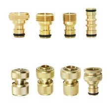 Brass Quick Release Hose Connector 1/2" 5/8" 3/4" 1" Water Stop Fitting Garden T