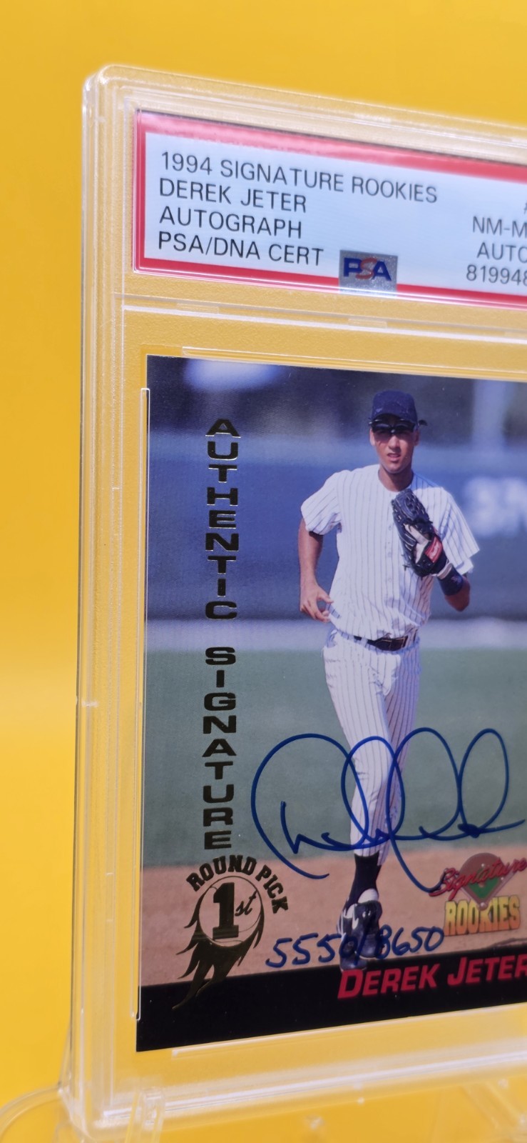 PSA 8 NM MT - AUTO 10 - 1994 Signature Rookies - Derek Jeter #35  5550/8650 (AU) view 4