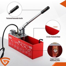 Pressure Test Pump 12L 0-60Bar Pressure Tester Plumbing Water Leakage Test Pump