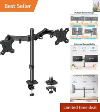 Image of Robust Dual Monitor Desk Mount - Tiltable & Swivable Arms for 13-32 Inch Screens