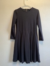 J.Crew Fit & Flare Dress Womens 6 Black Long Sleeve Pleated Holiday Party Office