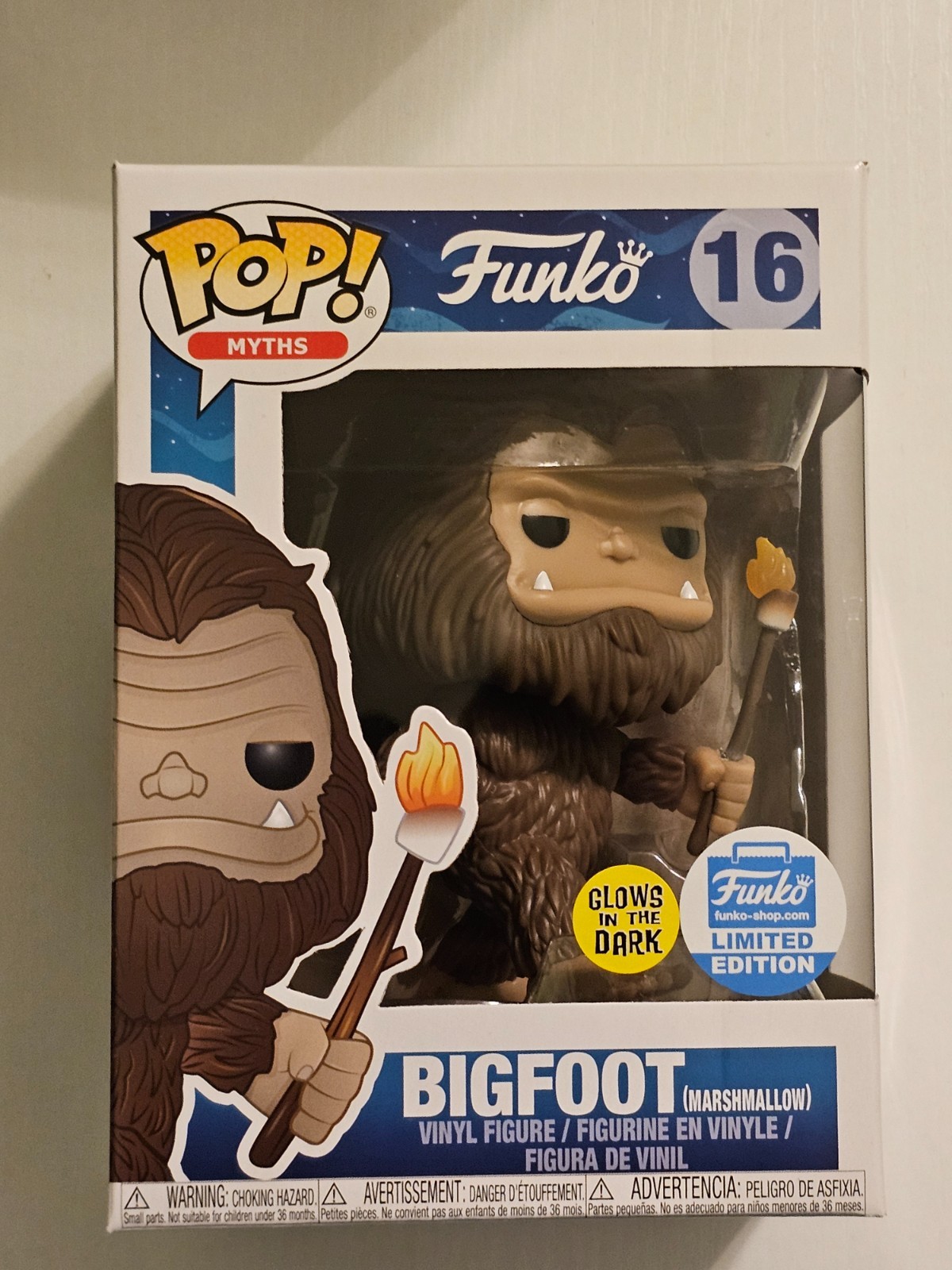 Funko Pop! Myths Bigfoot Marshmallow Glow In The Dark #16 Funko Shop Exclusive