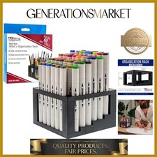 Multi-Level 60 Compartment Art Supply Storage Brushes and Markers Organizer