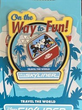 Walt Disney World Skyliner On the Way to Fun Mickey Minnie Kiss Swivel Pin