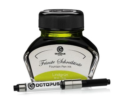 Füllhaltertinte Schreibtinte Füllertinte Lindgrün 30ml mit Kolben-Konverter