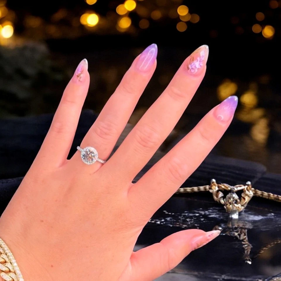 Round Cut Diamond Ring For Women Lab Grown 2.5Carat IGI Certified 14k White Gold - Image 4 of 4