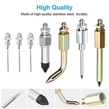 7Pcs Needle Tips Elbow Adapter Dispenser Rubber Nozzle Grease Gun Accessory Kit
