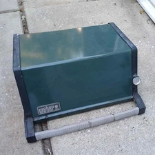 Genuine Weber Silver Propane Gas Grill Aluminum Lid + Handle Hunter Green