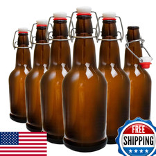 Elaory Swing Top Glass Bottles 6 Pack Flip Top Beer Bottles Airtight Lids16 Oz