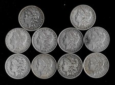 TEN (10) Morgan Silver Dollars (1879-1890) 90% Silver Lot C27-1